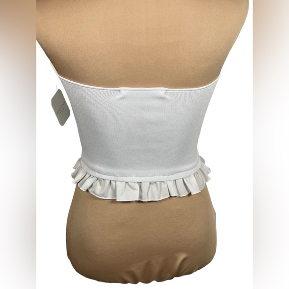 ALTAR'D STATE ~White Ruffled Bustier Crop Top NWT Medium - Picture 2 of 4
